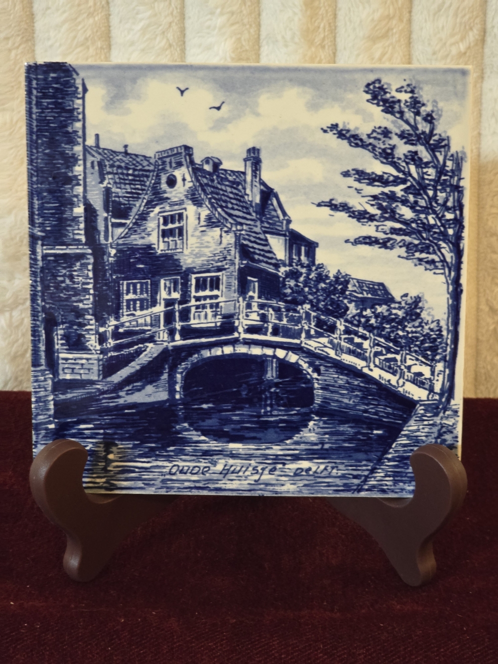 Vintage Delft Blauw Handpainted 6x6 Decorative Tile Holland